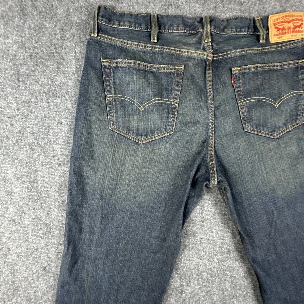 Levis 559 Men's Relaxed Straight Fit Blue Denim Jeans Size 42x30 Deep Blue Denim
